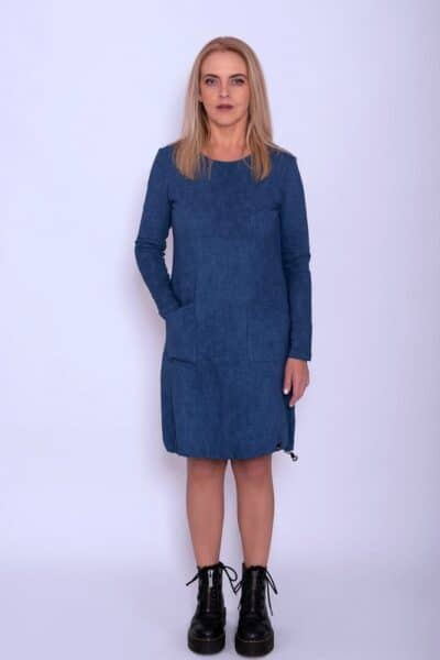 Frida-mekko, pitkähihainen, farkunsininen