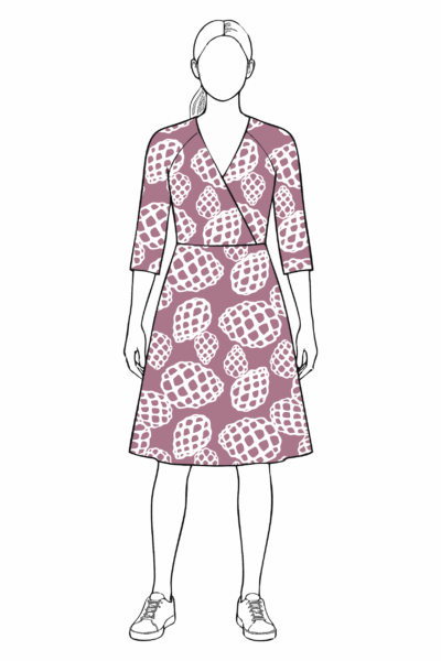 UUTUUS! Iines-mekko, Käpy-kuosi, rosa