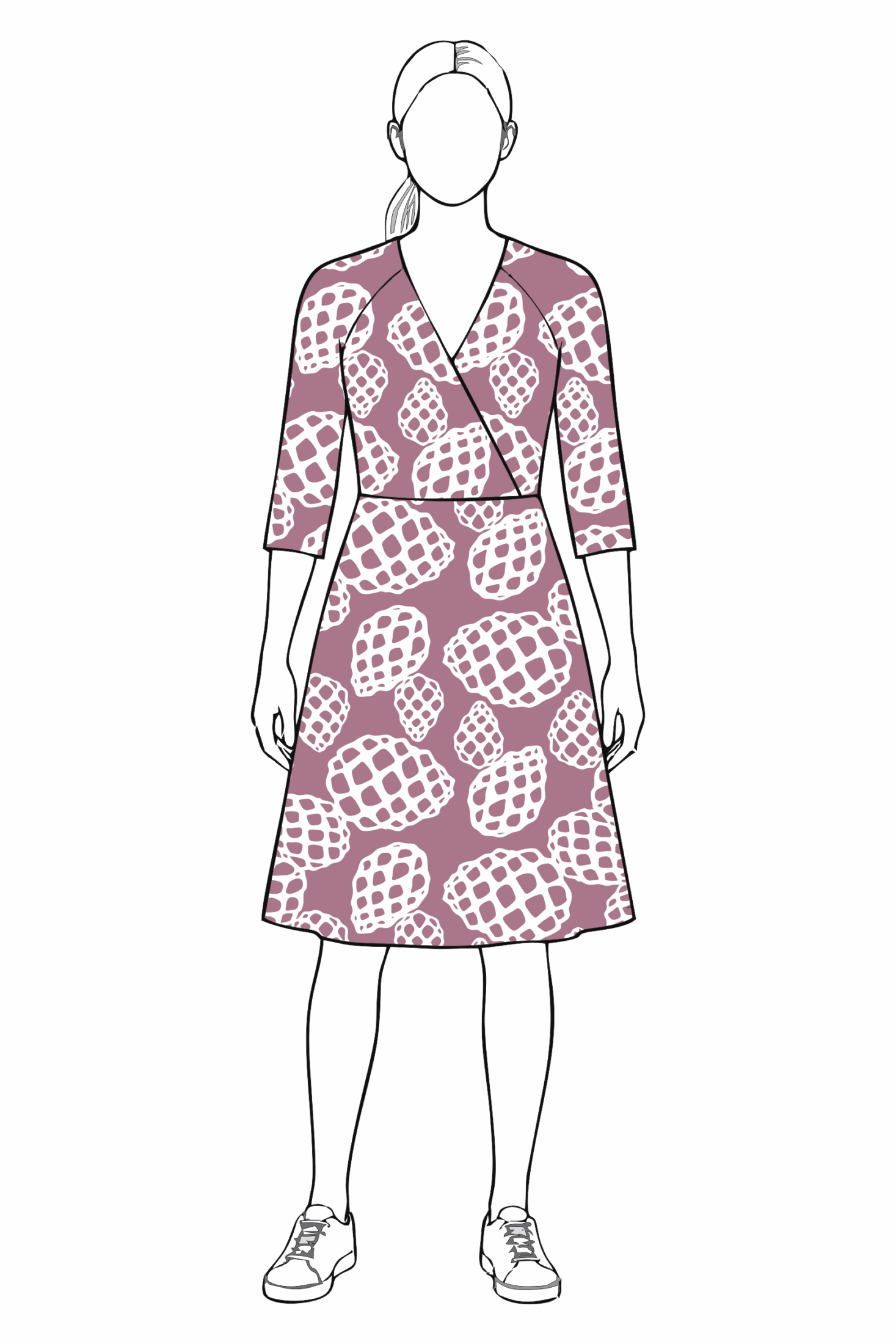 UUTUUS! Iines-mekko, Käpy-kuosi, rosa